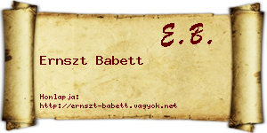 Ernszt Babett névjegykártya